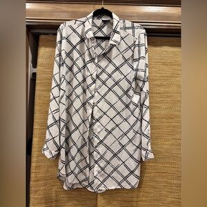 Kaari Blue White and Black Checkered Shirt